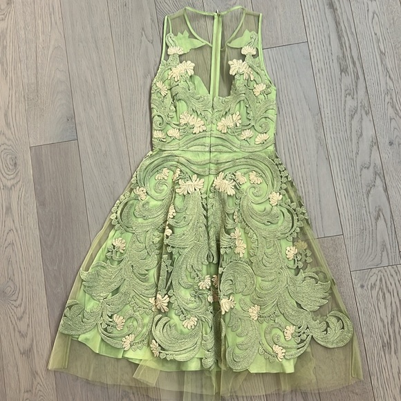 Anthropologie Pankaj Nidhi Dress Embroidery Floral Formal Wedding, green - Picture 10 of 14